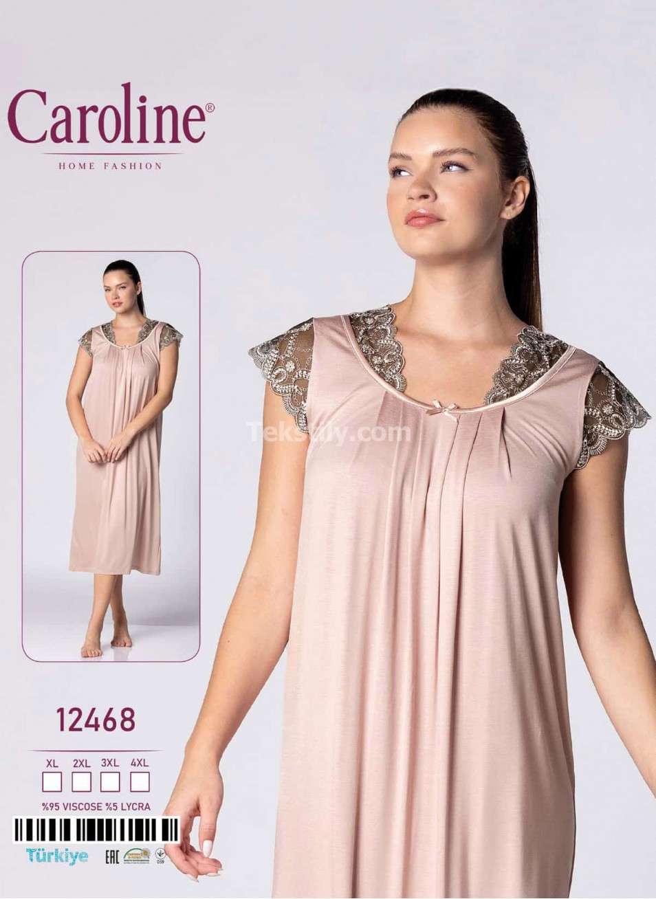 Женская Ночная Сорочка Caroline (XL+2XL+3XL+4XL)