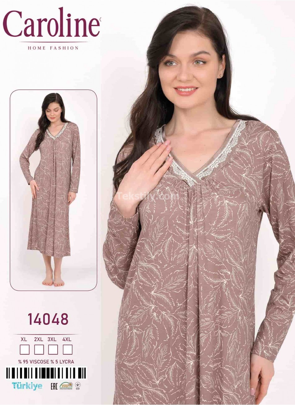 Женская Ночная Сорочка Caroline (XL+2XL+3XL+4XL)