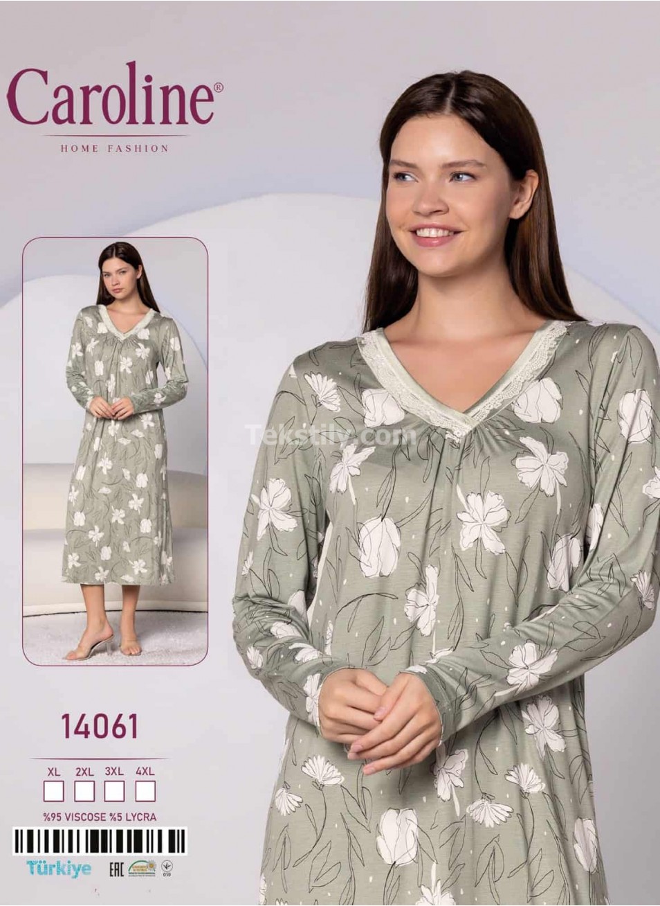 Женская Ночная Сорочка Caroline (XL+2XL+3XL+4XL)