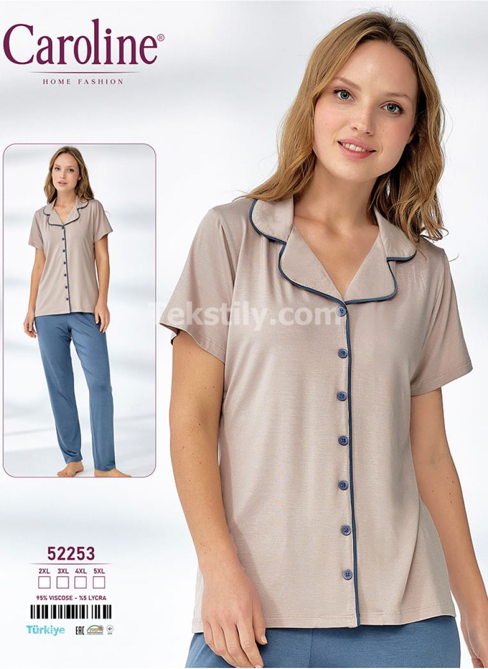 Женская Пижамa Caroline (2XL+3XL+4XL+5XL) 