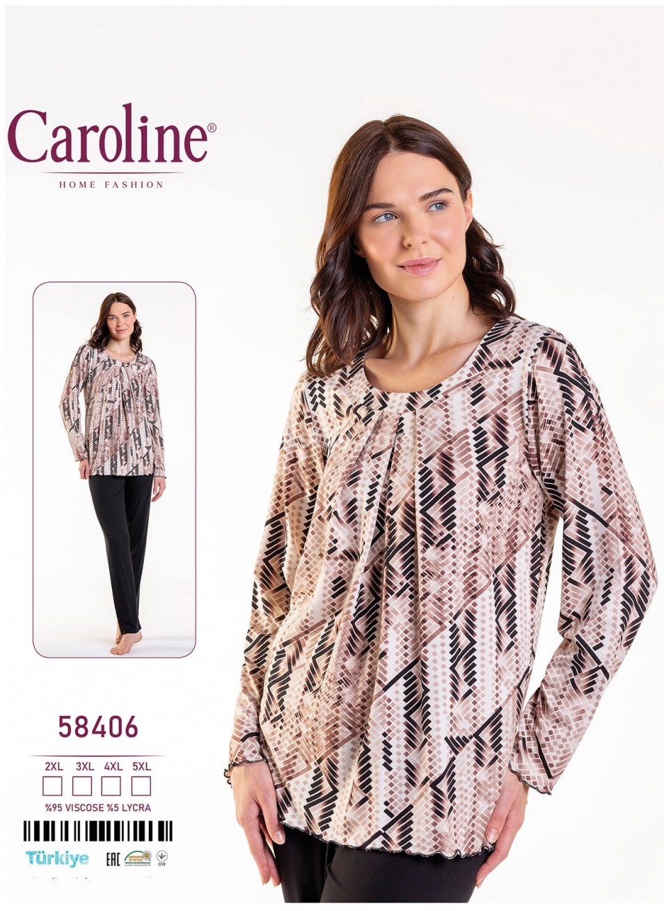 Женская Пижамa Caroline (2XL+3XL+4XL+5XL) 