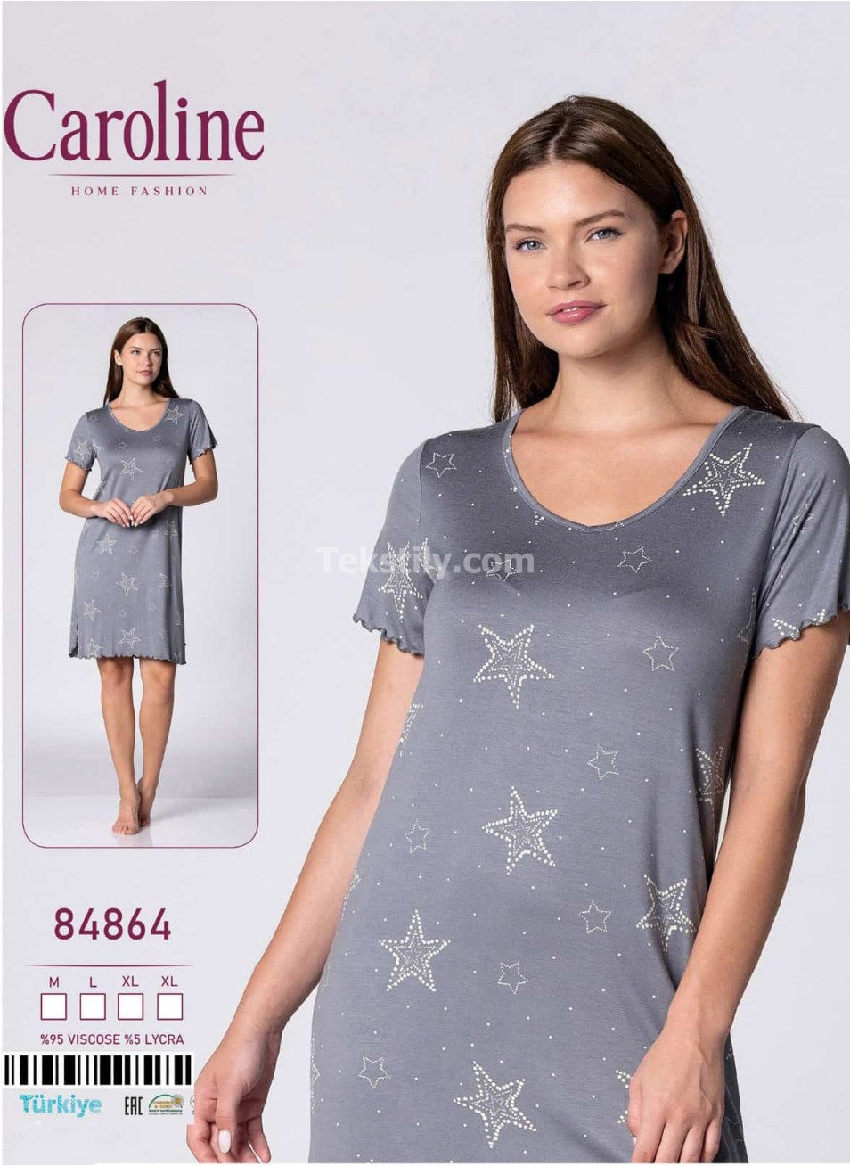 Женская Ночная Сорочка Caroline (M+L+XL+XL)