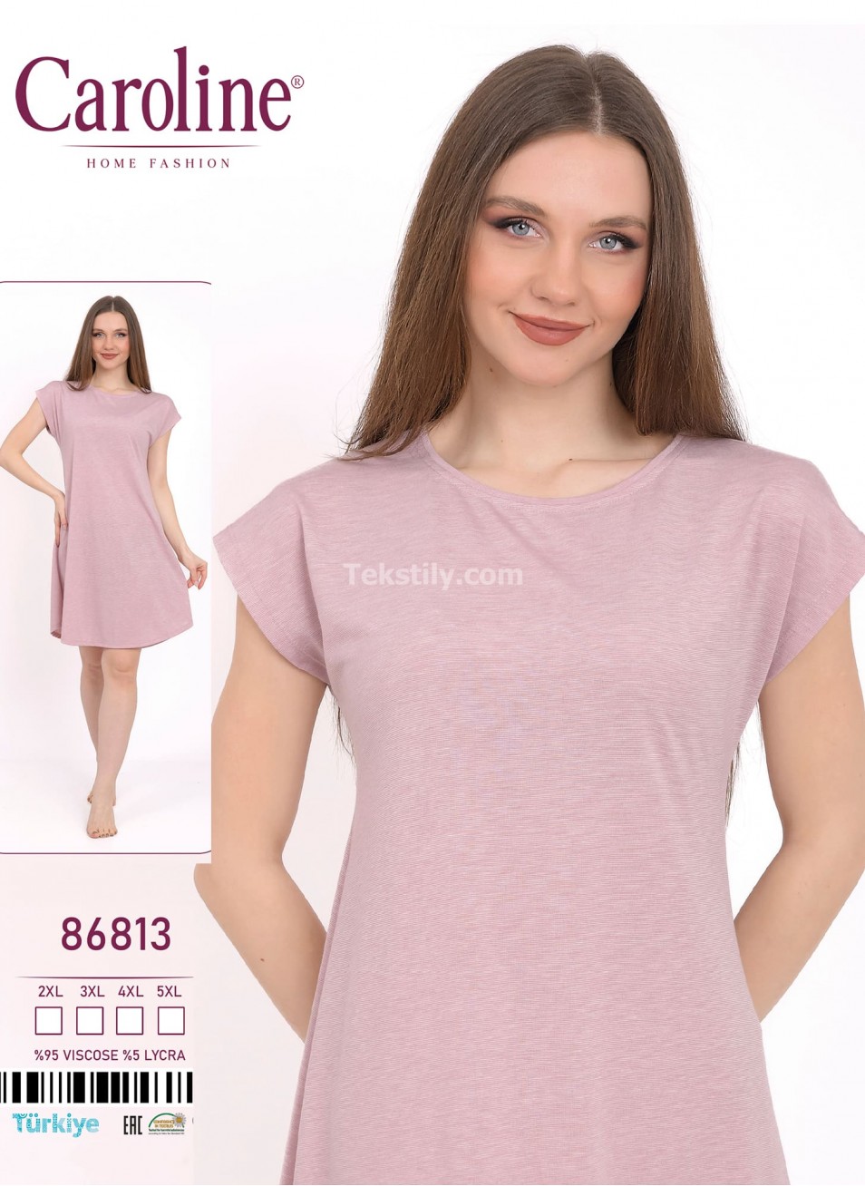 Женское домашнее платье Caroline (2XL+3XL+4XL+5XL)