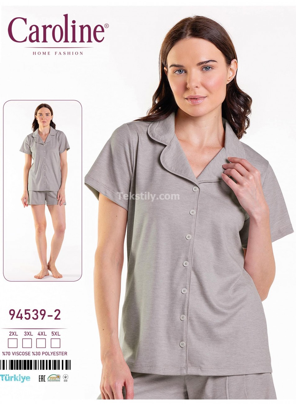 Женский Комплект с Шортами Caroline (2XL+3XL+4XL+5XL)