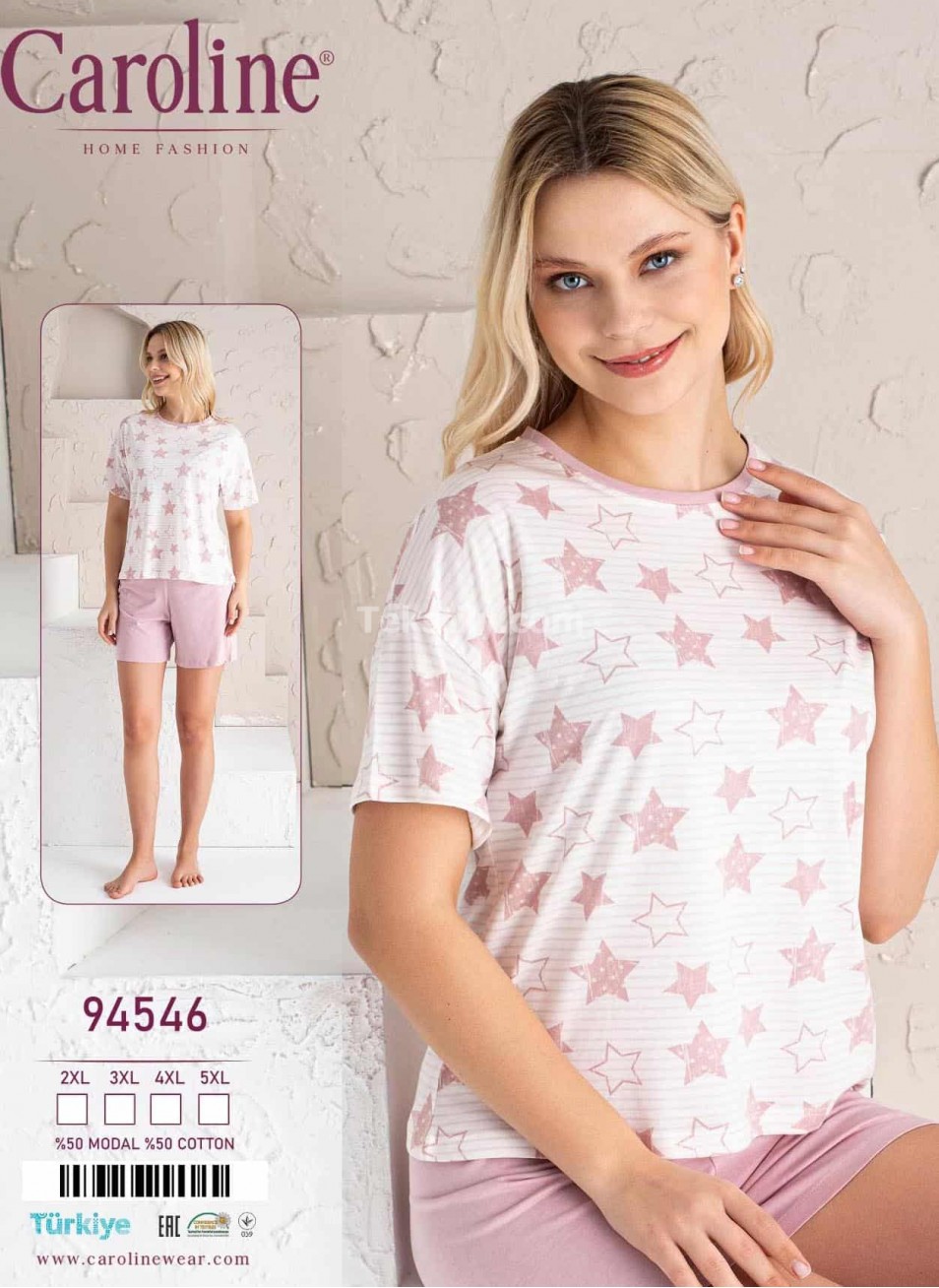 Женский Комплект с Шортами Caroline (2XL+3XL+4XL+5XL)