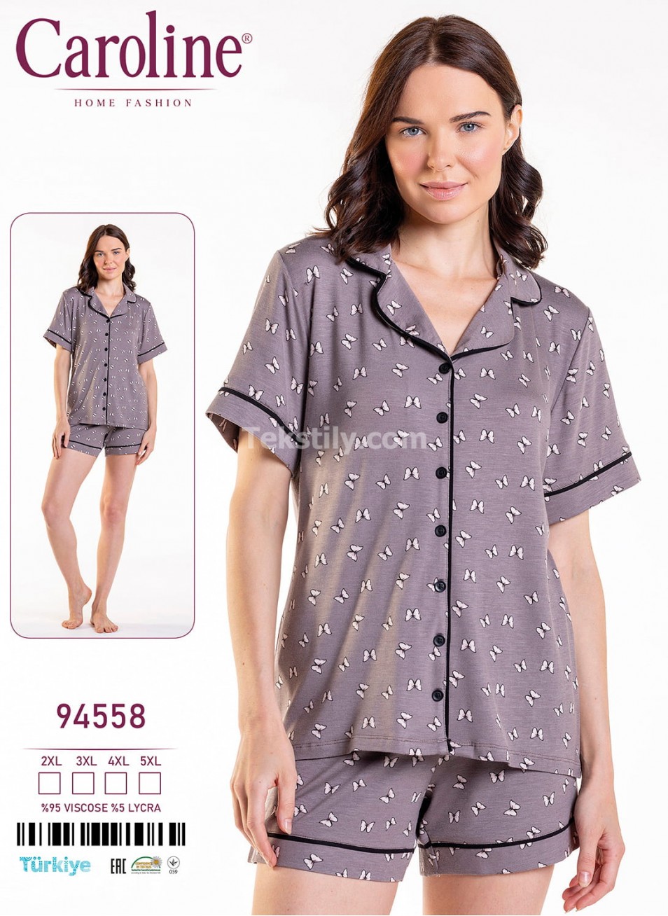 Женский Комплект с Шортами Caroline (2XL+3XL+4XL+5XL)