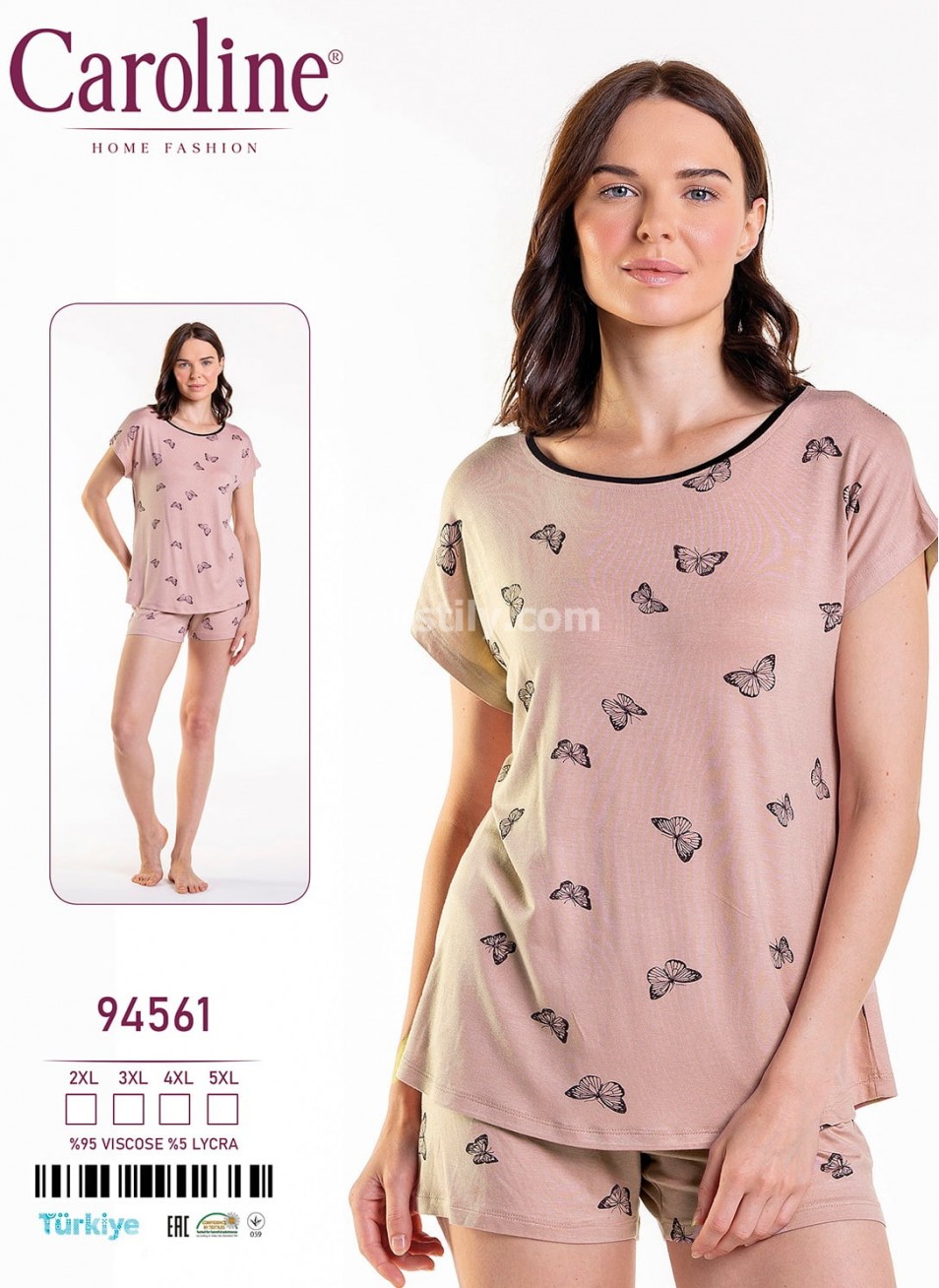 Женский Комплект с Шортами Caroline (2XL+3XL+4XL+5XL)