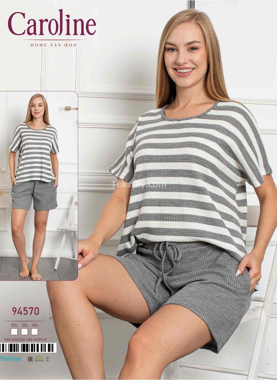 Женский Комплект с Шортами Caroline (2XL+3XL+4XL)