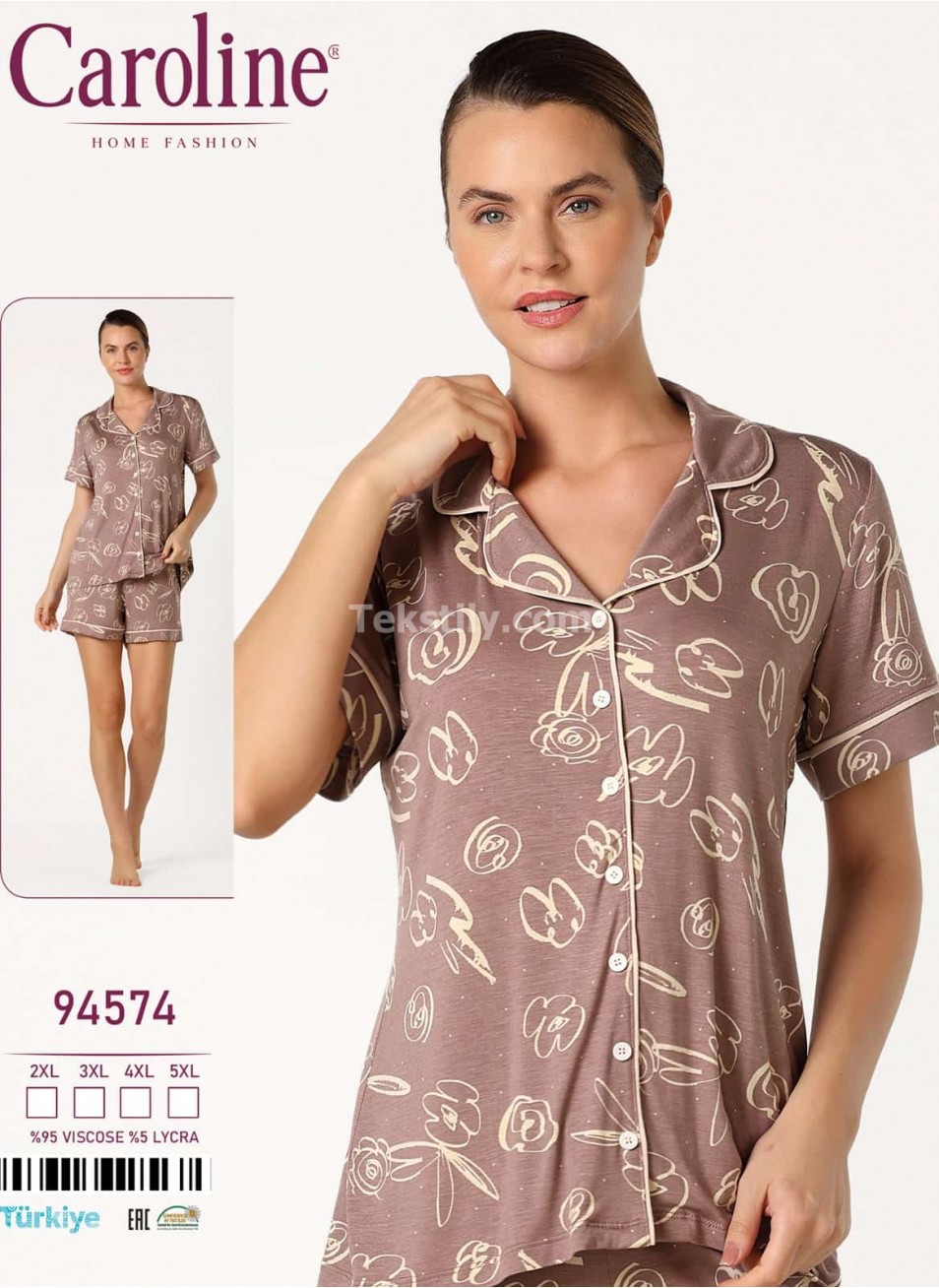 Женский Комплект с Шортами Caroline (2XL+3XL+4XL+5XL)