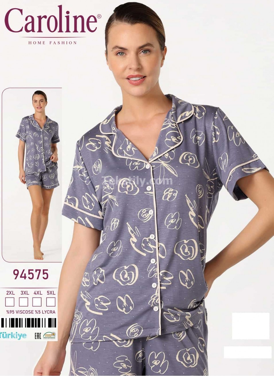 Женский Комплект с Шортами Caroline (2XL+3XL+4XL+5XL)