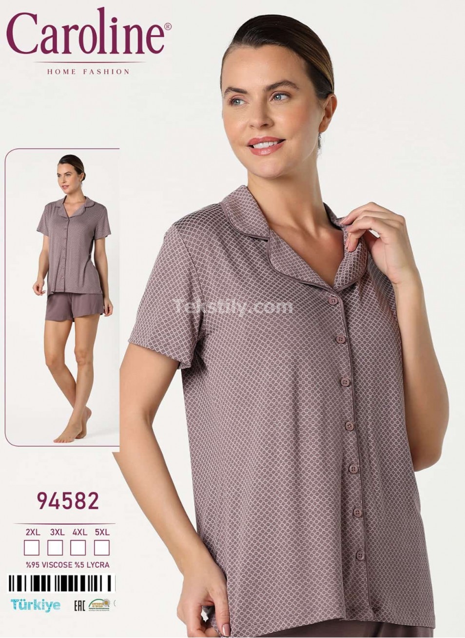 Женский Комплект с Шортами Caroline (2XL+3XL+4XL+5XL)