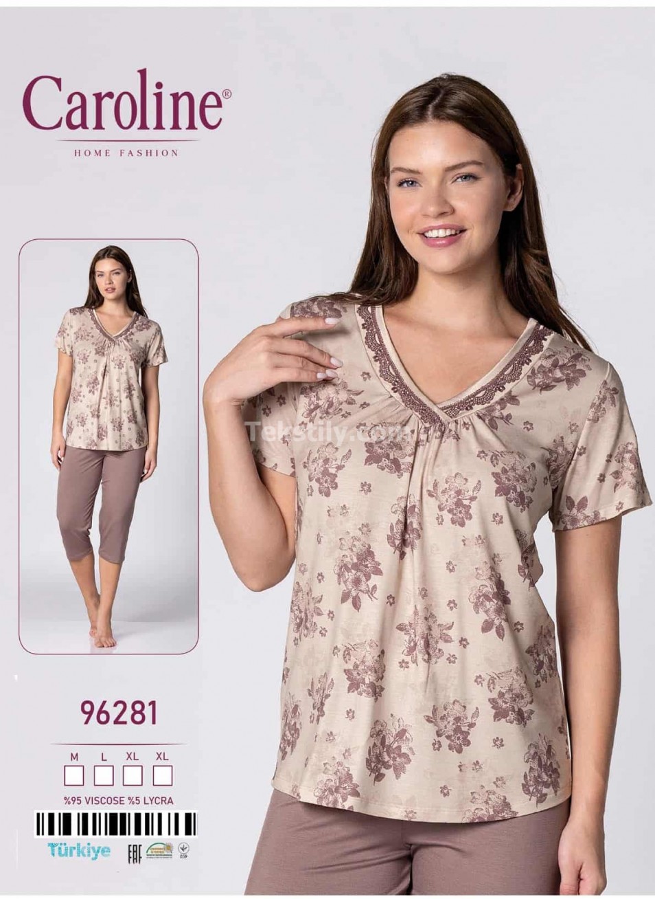 Пижама Женская Комплект с Капри Caroline (M+L+XL+XL)