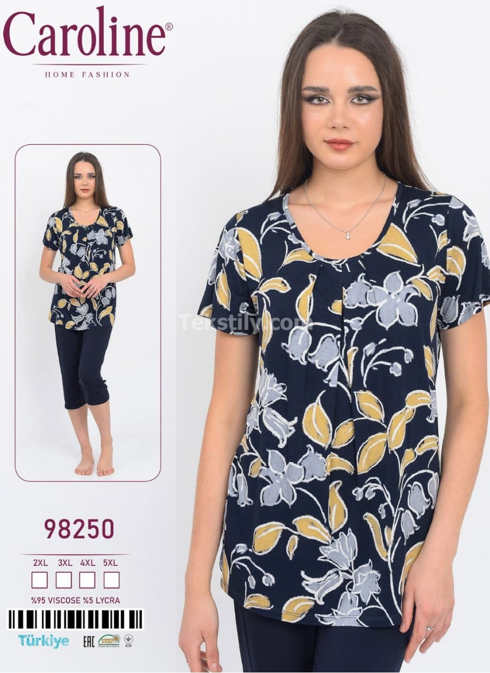 Женский Комплект с Капри Caroline (2XL+3XL+4XL+5XL)