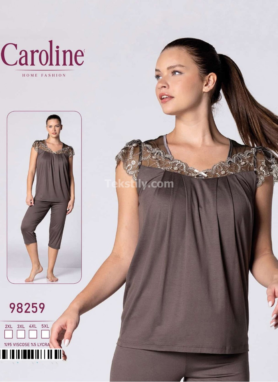 Женский Комплект с Капри Caroline (2XL+3XL+4XL+5XL)