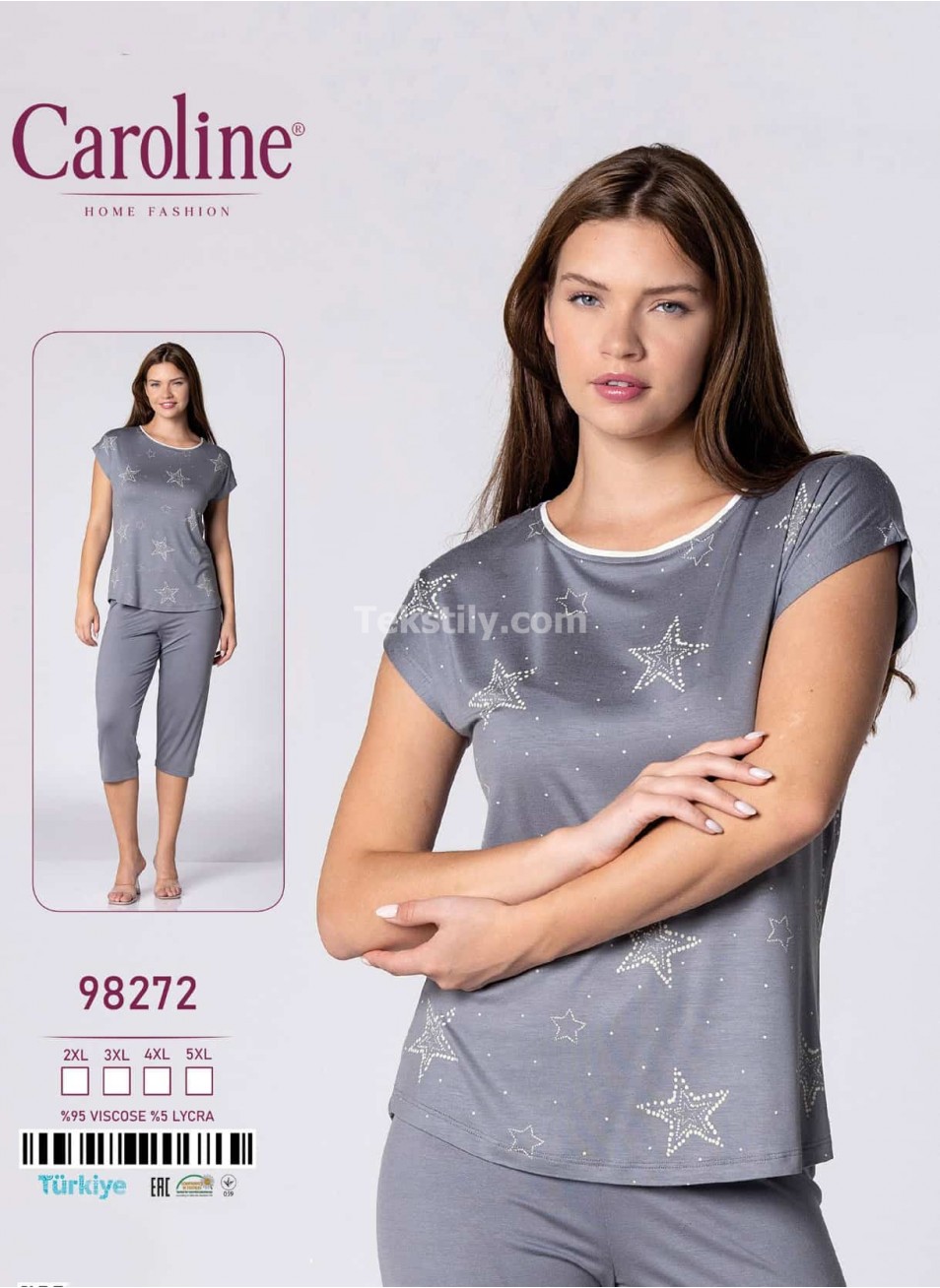 Женский Комплект с Капри Caroline (2XL+3XL+4XL+5XL)