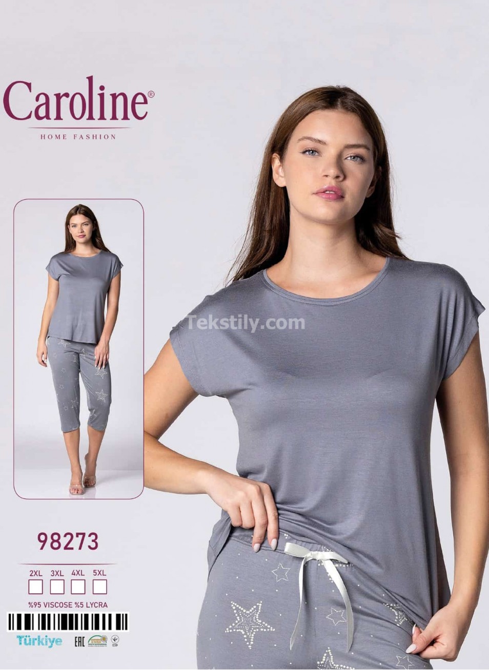 Женский Комплект с Капри Caroline (2XL+3XL+4XL+5XL)