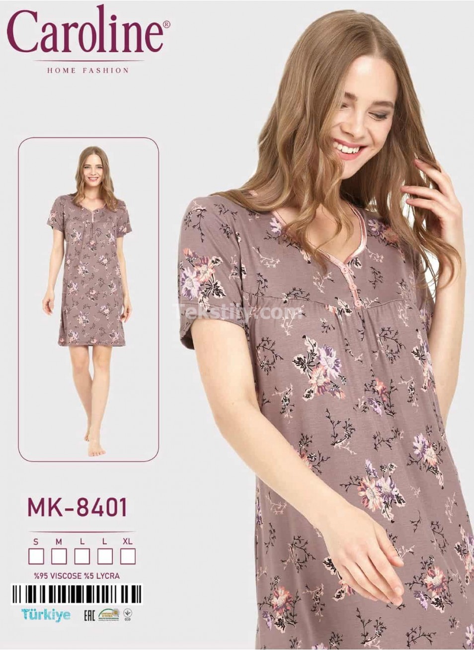 Женская Ночная Сорочка Caroline (S+M+L+L+XL)