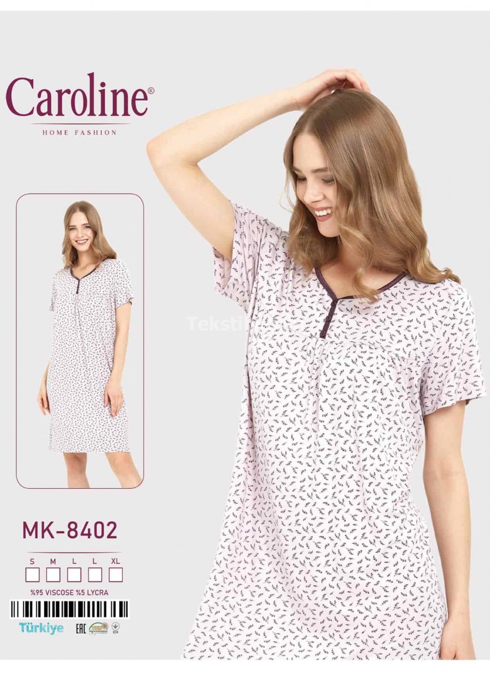 Женская Ночная Сорочка Caroline (S+M+L+L+XL)