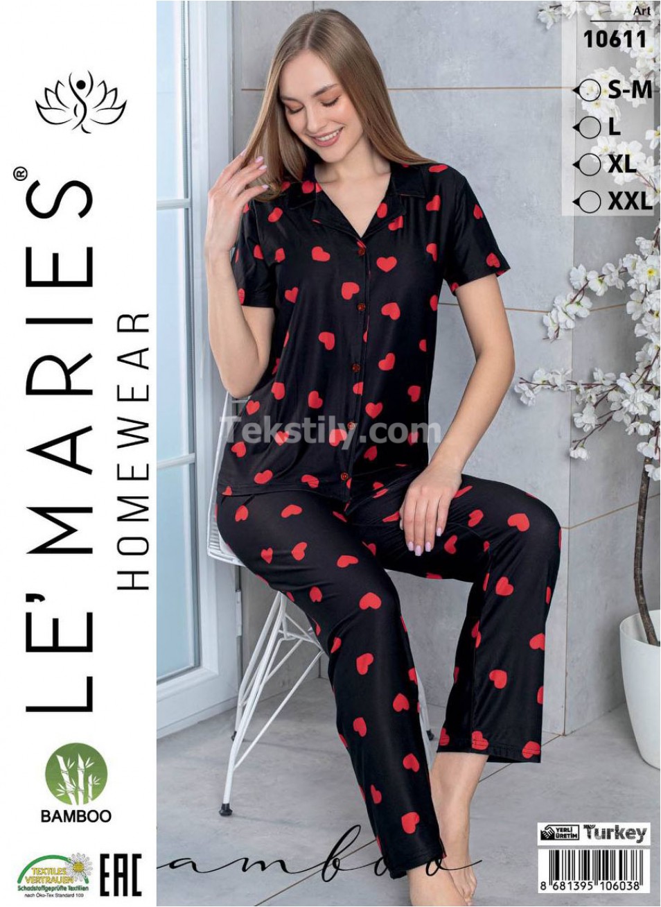 Женский Бамбуковый Домашний Костюм LE'MARIES (S/M+L+XL+2XL)