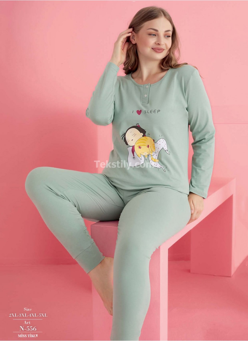 Женская Пижамa Miss Tiko (2XL+3XL+3XL+4XL+5XL)