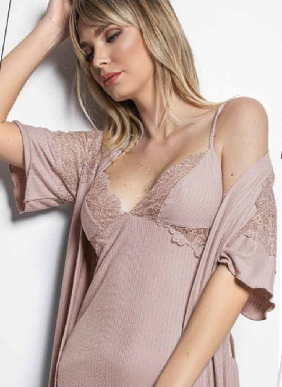 Ночная Сорочка с Халатом (S+M+L+XL+2XL) Monamise 2024