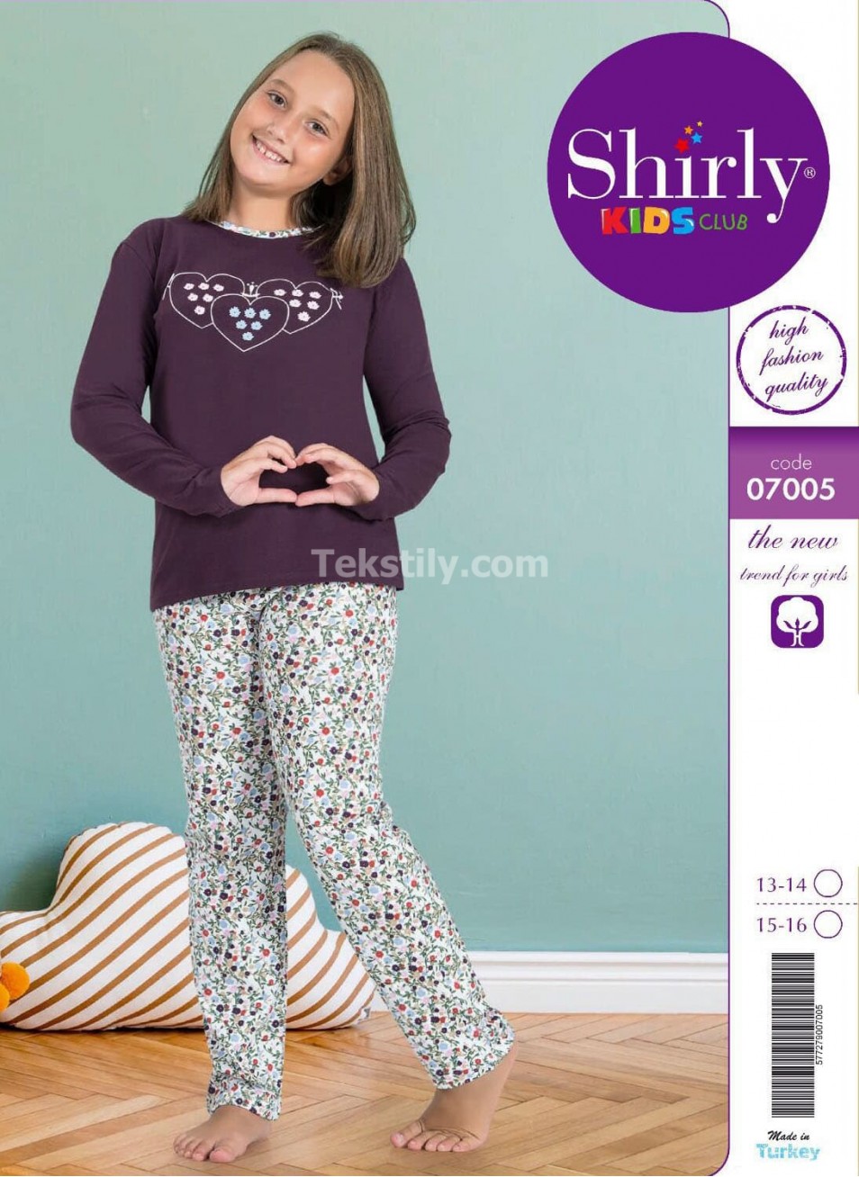 ПОДРОСТКОВАЯ ПИЖАМА ДЛЯ ДЕВОЧЕК (13/14+15/16) Shirly Kids