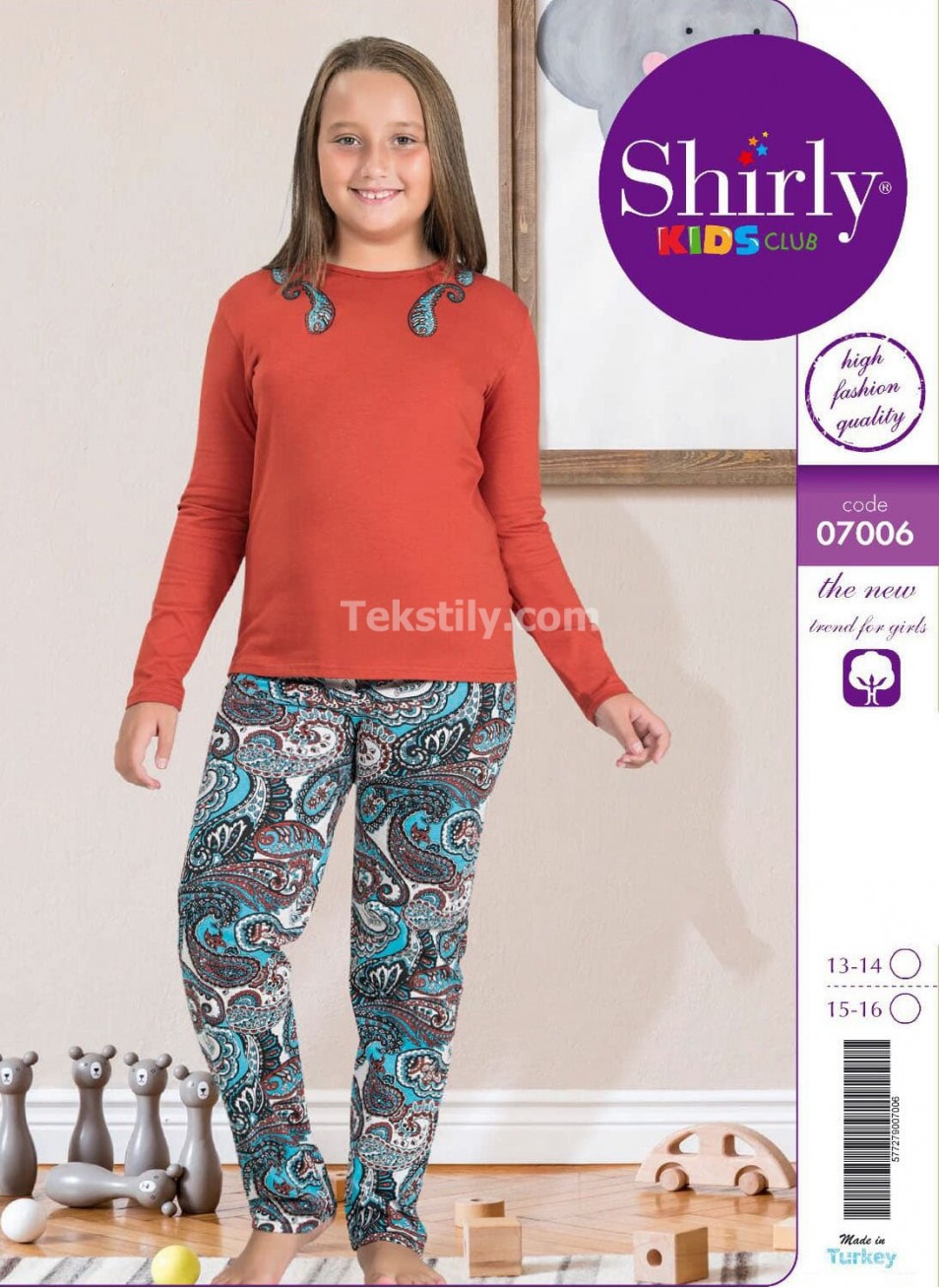 ПОДРОСТКОВАЯ ПИЖАМА ДЛЯ ДЕВОЧЕК (13/14+15/16) Shirly Kids