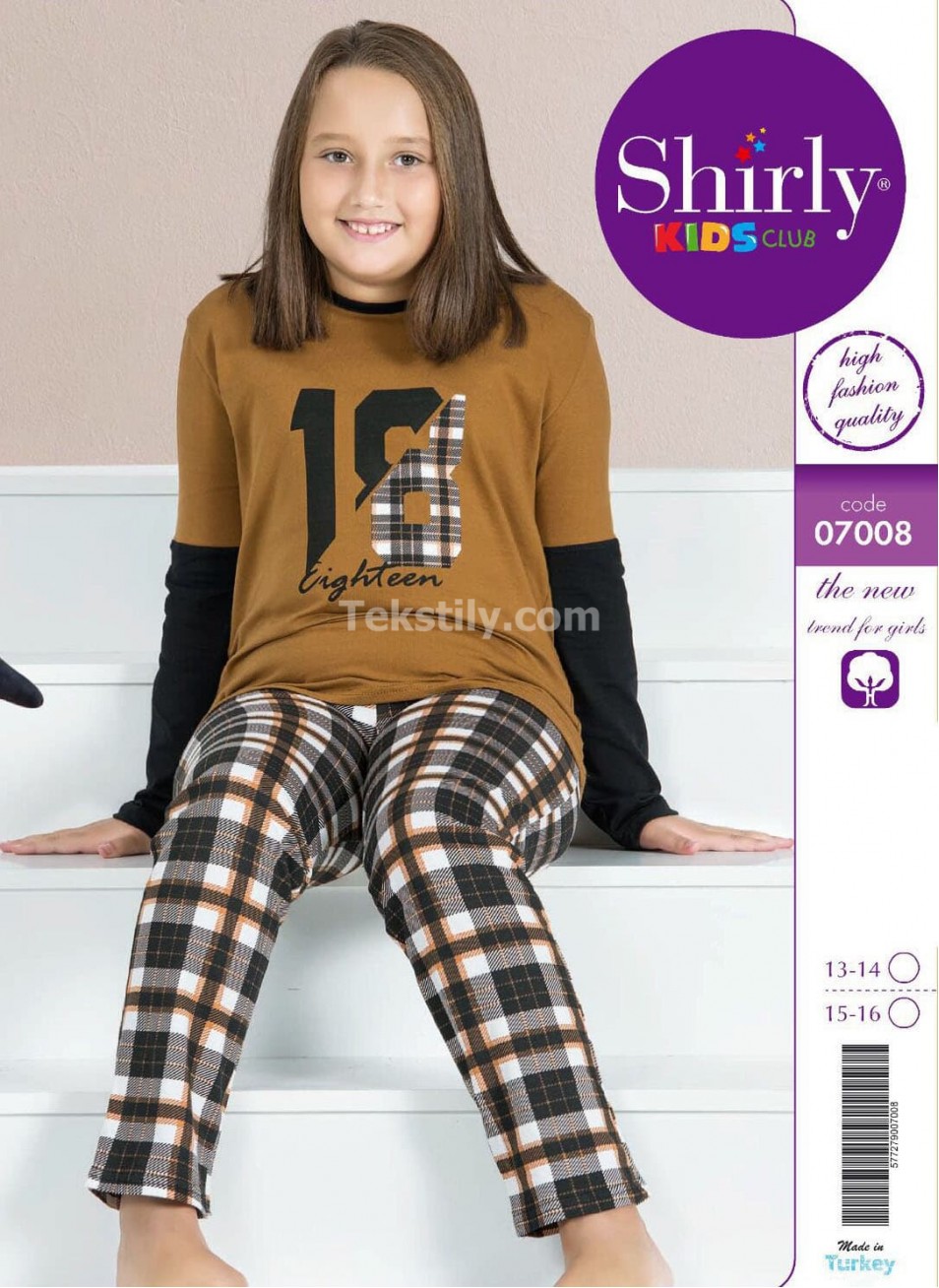 ПОДРОСТКОВАЯ ПИЖАМА ДЛЯ ДЕВОЧЕК (13/14+15/16) Shirly Kids