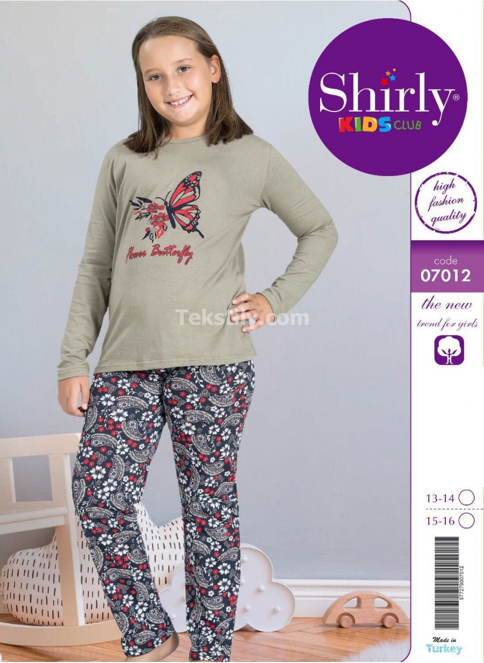 ПОДРОСТКОВАЯ ПИЖАМА ДЛЯ ДЕВОЧЕК (13/14+15/16) Shirly Kids