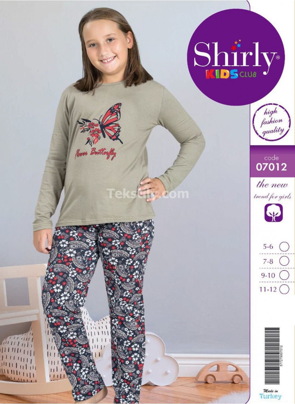 ПИЖАМА ДЛЯ ДЕВОЧЕК (5/6+7/8+9/10+11/12) Shirly Kids