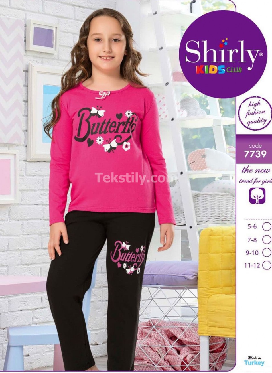 ПИЖАМА ДЛЯ ДЕВОЧЕК (5/6+7/8+9/10+11/12) Shirly Kids