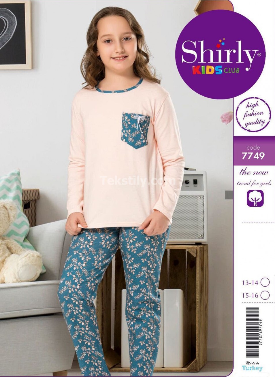 ПОДРОСТКОВАЯ ПИЖАМА ДЛЯ ДЕВОЧЕК (13/14+15/16) Shirly Kids