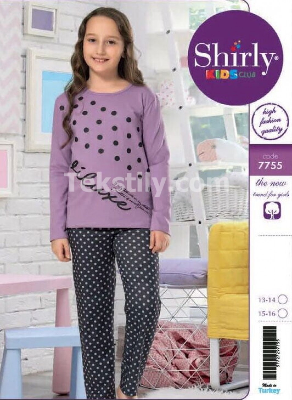 ПОДРОСТКОВАЯ ПИЖАМА ДЛЯ ДЕВОЧЕК (13/14+15/16) Shirly Kids