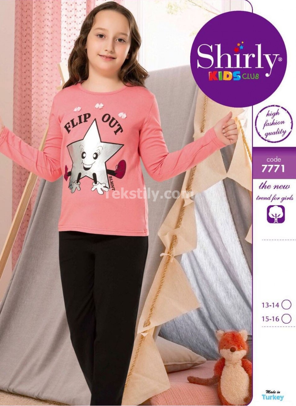 ПОДРОСТКОВАЯ ПИЖАМА ДЛЯ ДЕВОЧЕК (13/14+15/16) Shirly Kids