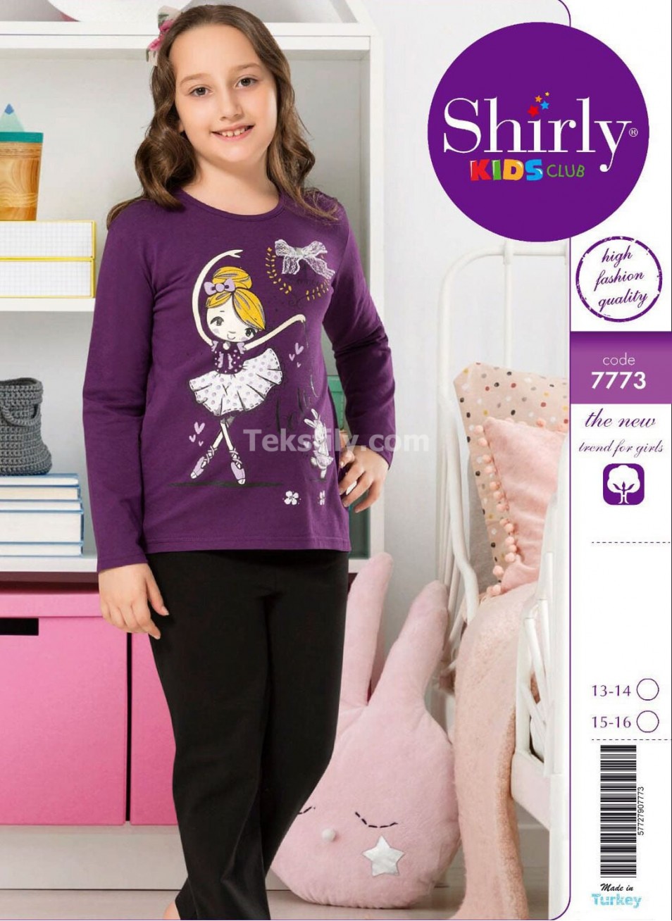 ПОДРОСТКОВАЯ ПИЖАМА ДЛЯ ДЕВОЧЕК (13/14+15/16) Shirly Kids