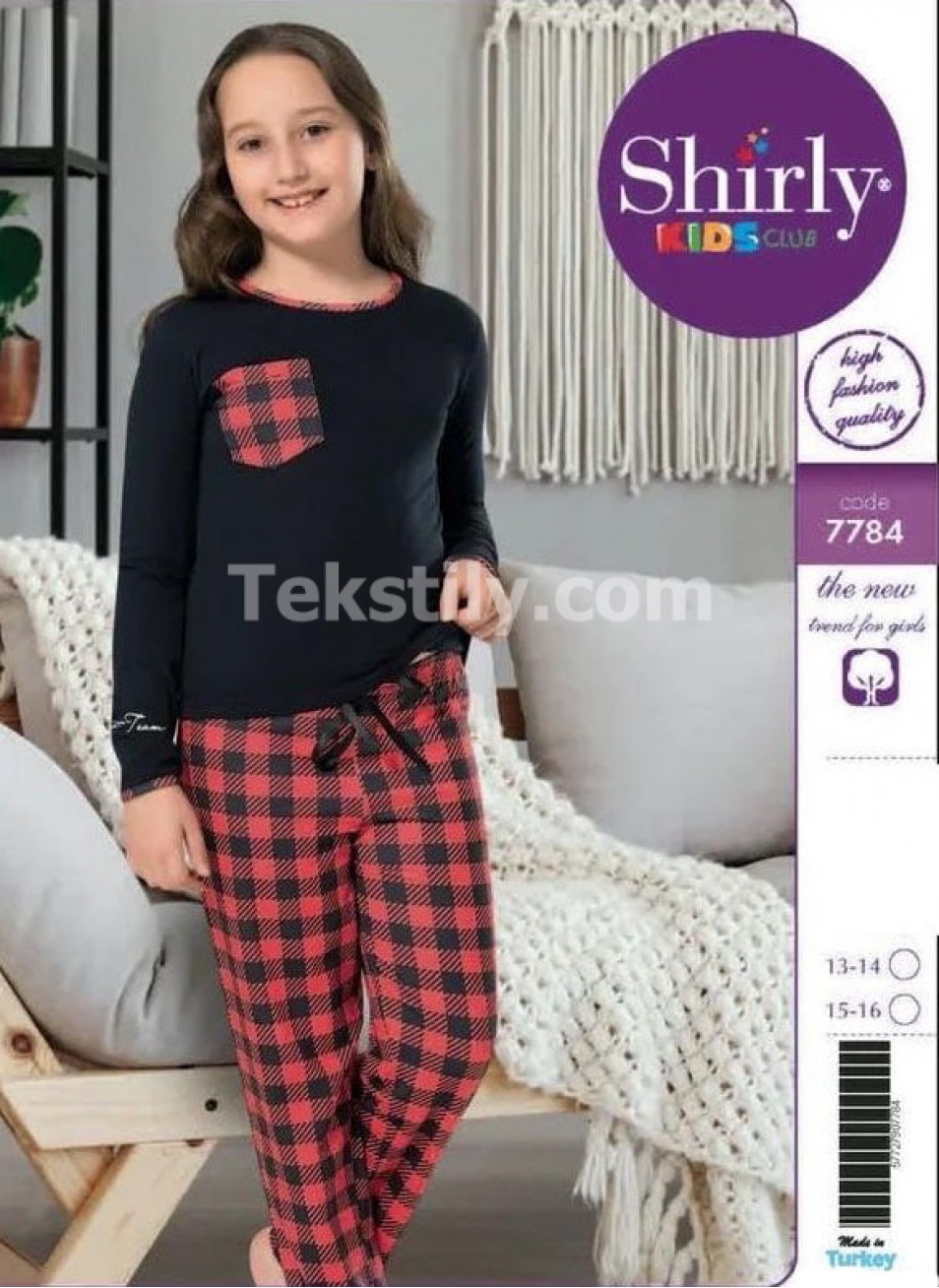 ПОДРОСТКОВАЯ ПИЖАМА ДЛЯ ДЕВОЧЕК (13/14+15/16) Shirly Kids