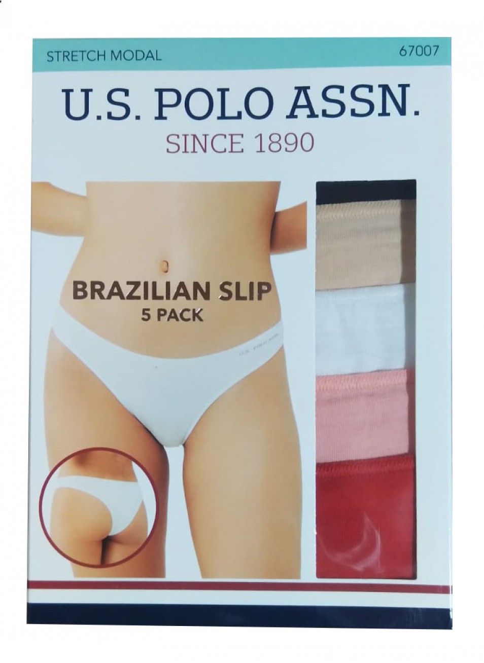 Женские  Трусы BRAZILIAN SLIP MODAL 5 шт. / Уп. Assorti (36-38-40-42-44) U.S.POLO ASSN.