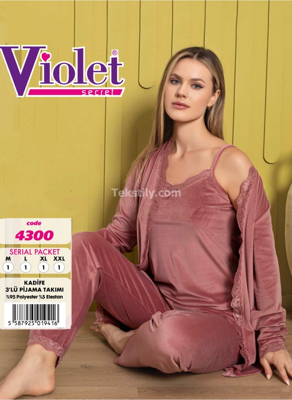 Велюровая женская пижама 3-KA (M+L+XL+2XL) VIOLET