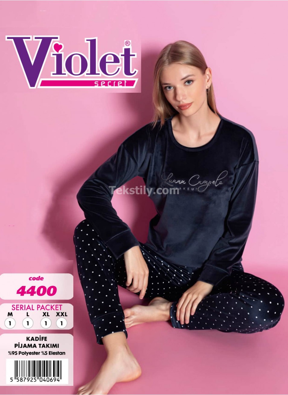 Женский домашний костюм велюр (M+L+XL+2XL) VIOLET