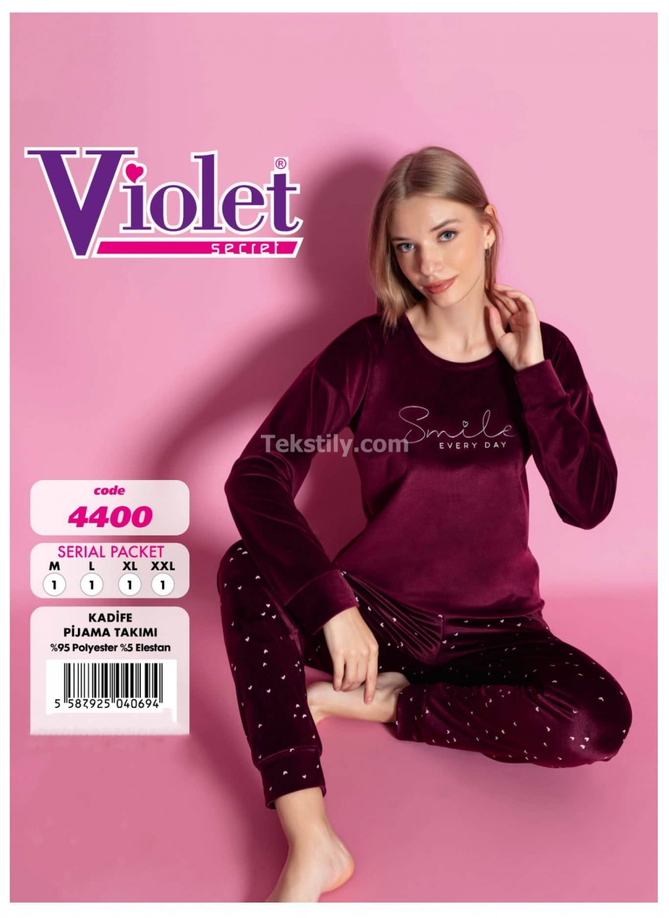 Женский домашний костюм велюр (M+L+XL+2XL) VIOLET